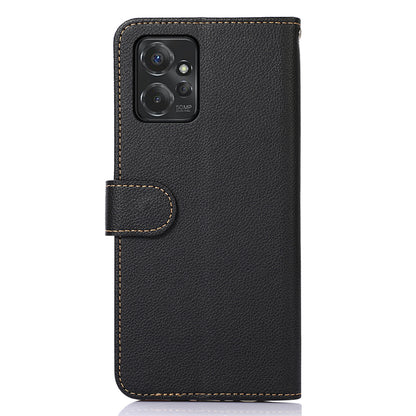 KHAZNEH Leather Case for Motorola Moto G Power 5G RFID Blocking Litchi Texture Stand Wallet Phone Cover