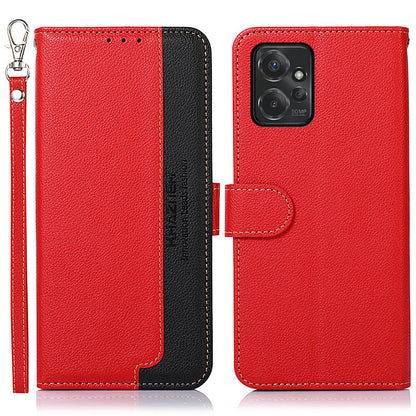 KHAZNEH Leather Case for Motorola Moto G Power 5G RFID Blocking Litchi Texture Stand Wallet Phone Cover