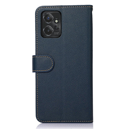 KHAZNEH Leather Case for Motorola Moto G Power 5G RFID Blocking Litchi Texture Stand Wallet Phone Cover