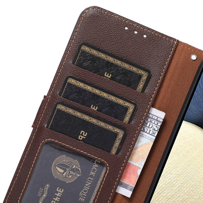 KHAZNEH Leather Case for Motorola Moto G Power 5G RFID Blocking Litchi Texture Stand Wallet Phone Cover