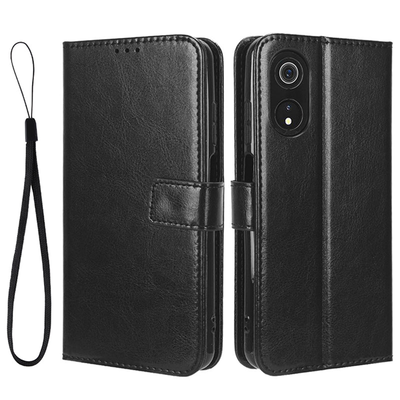 For Cubot P60 PU Leather Flip Folio Case Crazy Horse Texture Wallet Stand Phone Cover