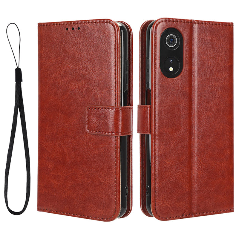 For Cubot P60 PU Leather Flip Folio Case Crazy Horse Texture Wallet Stand Phone Cover