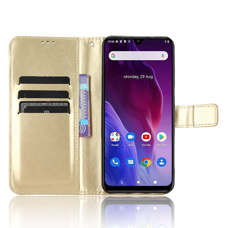 For Cubot P60 PU Leather Flip Folio Case Crazy Horse Texture Wallet Stand Phone Cover