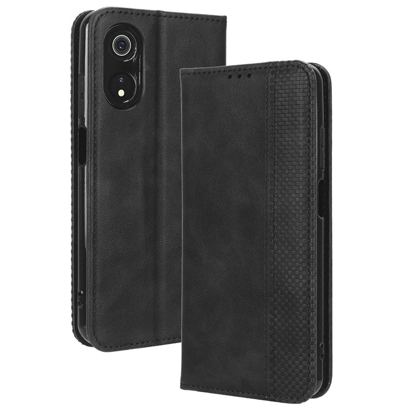 For Cubot P60 PU Leather Vintage Magnetic Case Stand Wallet Flip Phone Cover