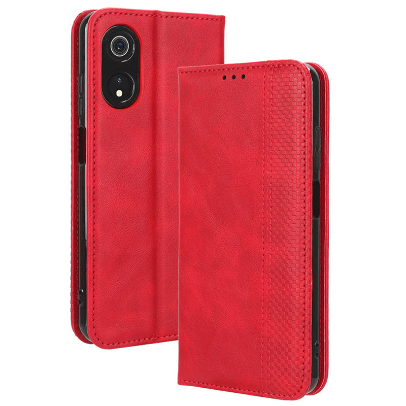 For Cubot P60 PU Leather Vintage Magnetic Case Stand Wallet Flip Phone Cover