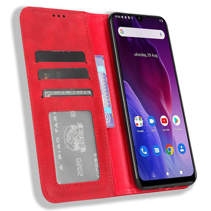 For Cubot P60 PU Leather Vintage Magnetic Case Stand Wallet Flip Phone Cover