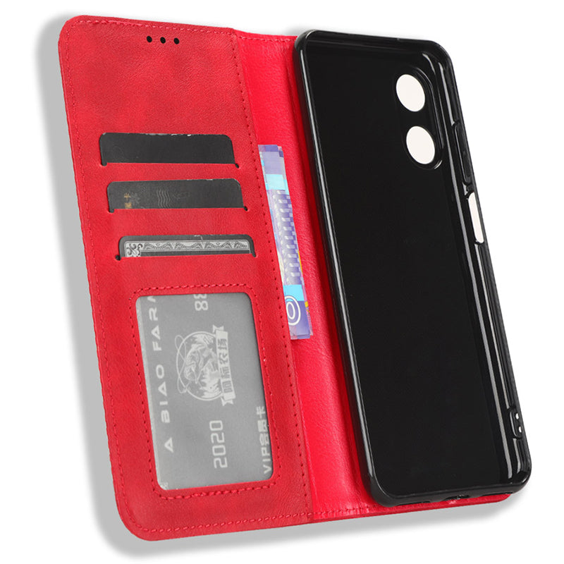 For Cubot P60 PU Leather Vintage Magnetic Case Stand Wallet Flip Phone Cover