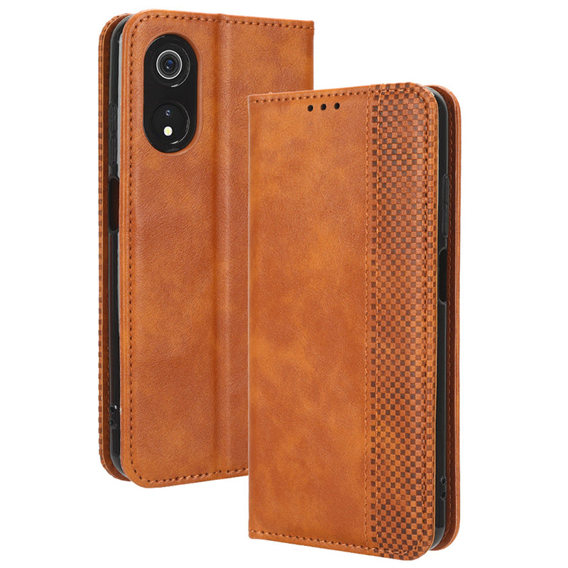 For Cubot P60 PU Leather Vintage Magnetic Case Stand Wallet Flip Phone Cover