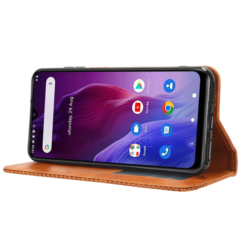 For Cubot P60 PU Leather Vintage Magnetic Case Stand Wallet Flip Phone Cover