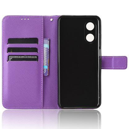 For Cubot P60 PU Leather Flip Cover Stand Diamond Texture Wallet Phone Case