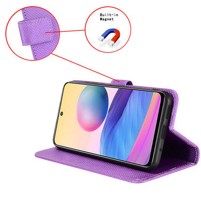 For Cubot P60 PU Leather Flip Cover Stand Diamond Texture Wallet Phone Case