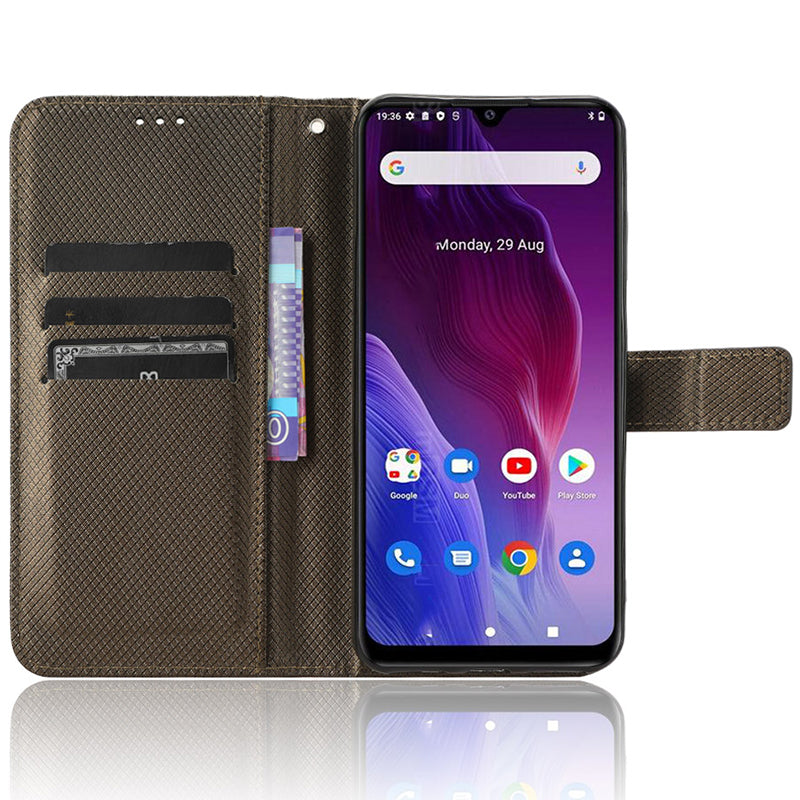 For Cubot P60 PU Leather Flip Cover Stand Diamond Texture Wallet Phone Case