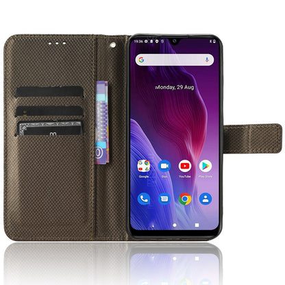 For Cubot P60 PU Leather Flip Cover Stand Diamond Texture Wallet Phone Case