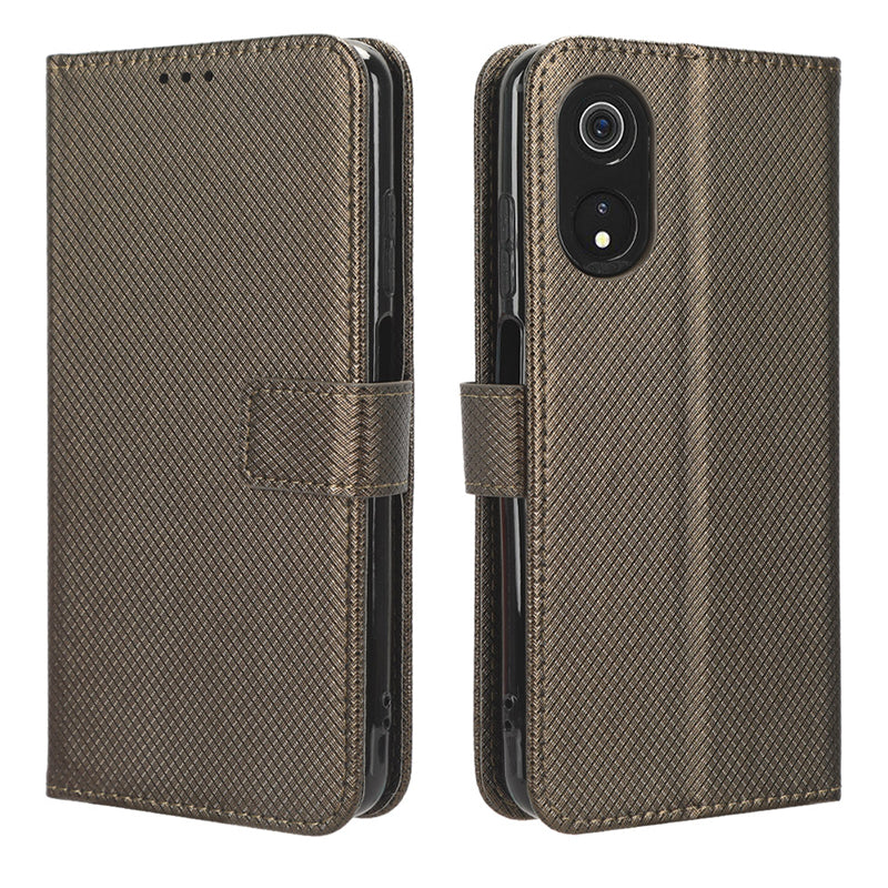 For Cubot P60 PU Leather Flip Cover Stand Diamond Texture Wallet Phone Case