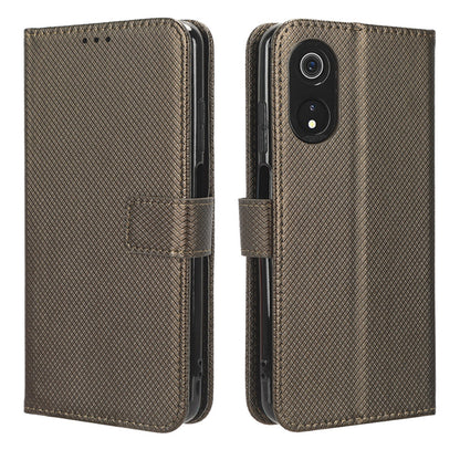 For Cubot P60 PU Leather Flip Cover Stand Diamond Texture Wallet Phone Case