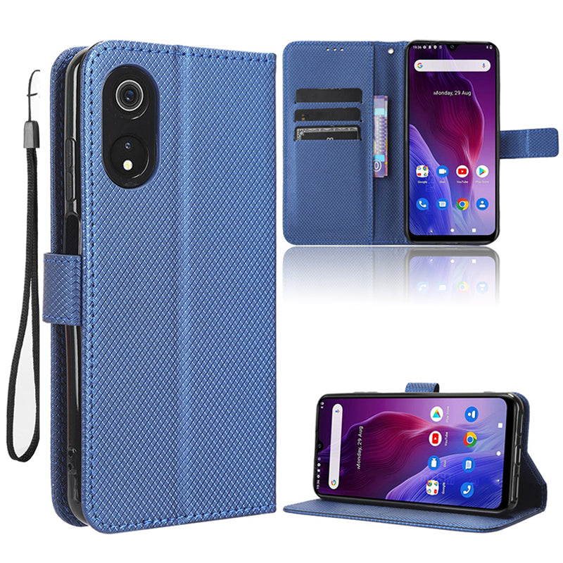 For Cubot P60 PU Leather Flip Cover Stand Diamond Texture Wallet Phone Case