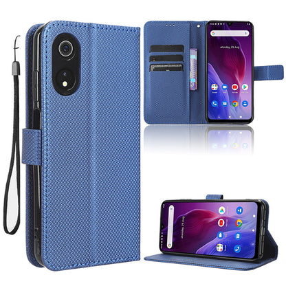 For Cubot P60 PU Leather Flip Cover Stand Diamond Texture Wallet Phone Case