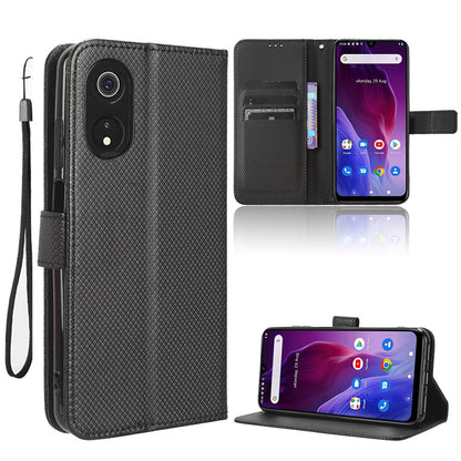 For Cubot P60 PU Leather Flip Cover Stand Diamond Texture Wallet Phone Case