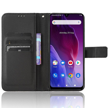 For Cubot P60 PU Leather Flip Cover Stand Diamond Texture Wallet Phone Case