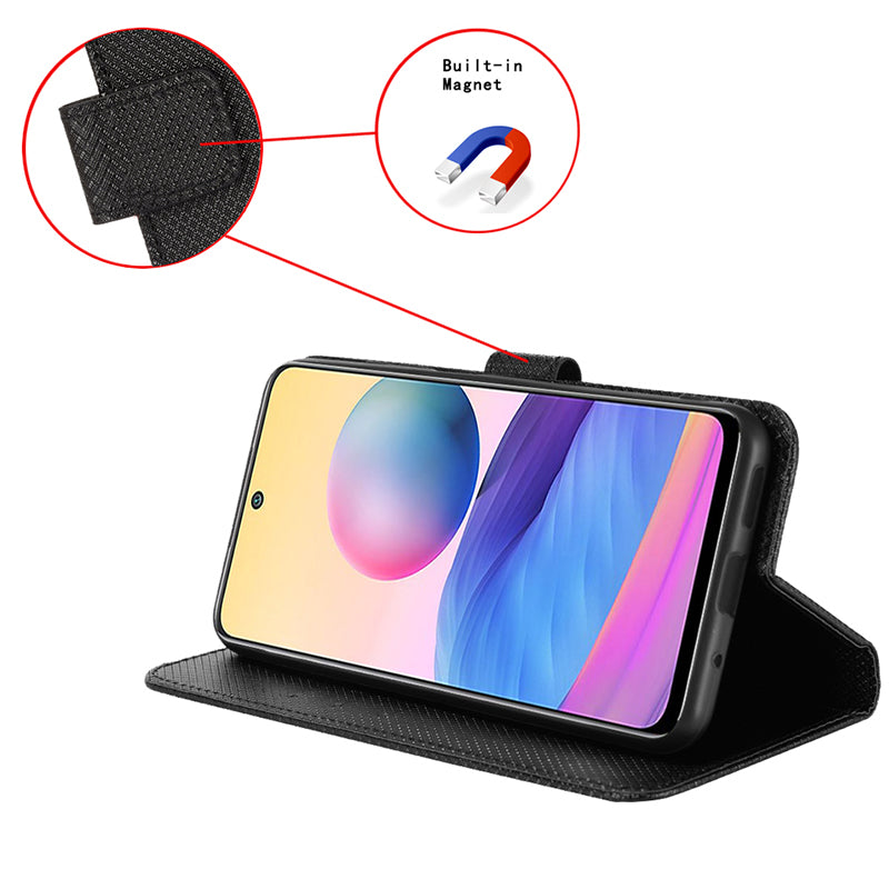 For Cubot P60 PU Leather Flip Cover Stand Diamond Texture Wallet Phone Case