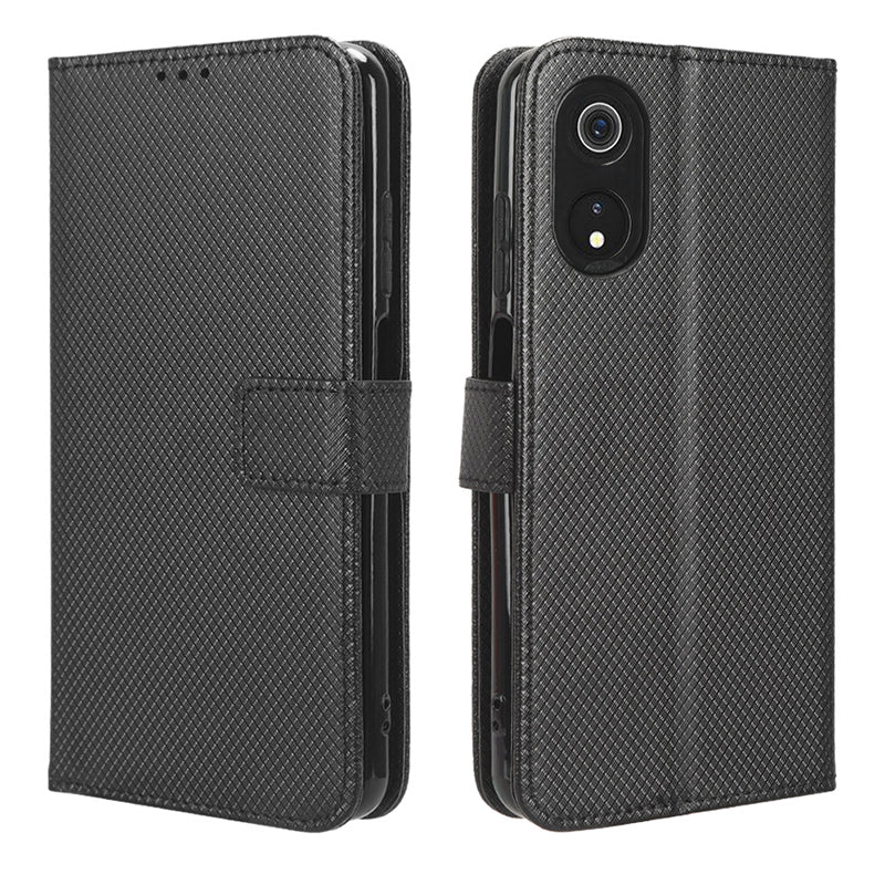 For Cubot P60 PU Leather Flip Cover Stand Diamond Texture Wallet Phone Case