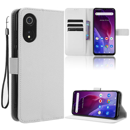 For Cubot P60 PU Leather Flip Cover Stand Diamond Texture Wallet Phone Case