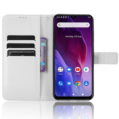 For Cubot P60 PU Leather Flip Cover Stand Diamond Texture Wallet Phone Case