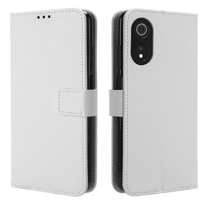 For Cubot P60 PU Leather Flip Cover Stand Diamond Texture Wallet Phone Case