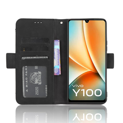 For vivo Y100 5G / T2 5G Multiple Card Slots Drop-proof PU Leather Phone Case Stand Wallet Cover