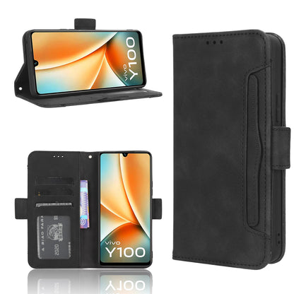 For vivo Y100 5G / T2 5G Multiple Card Slots Drop-proof PU Leather Phone Case Stand Wallet Cover