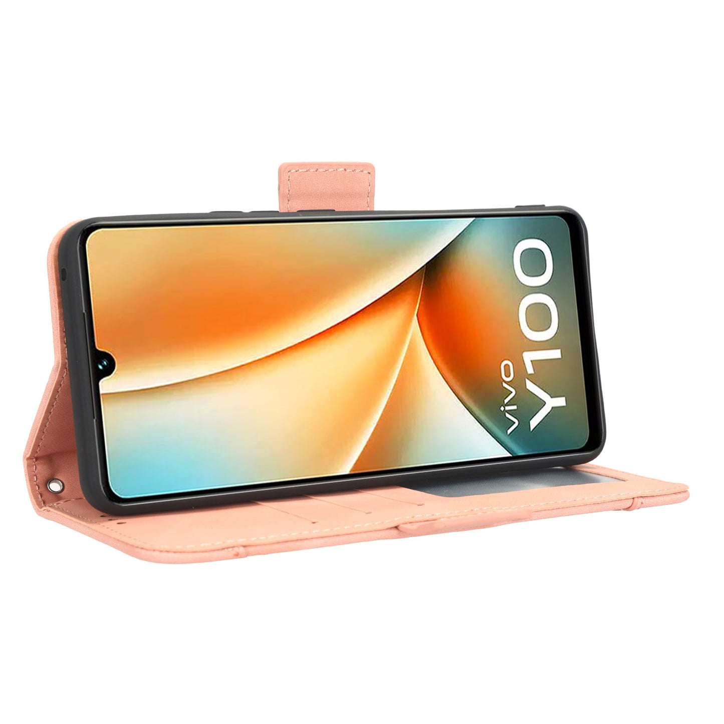For vivo Y100 5G / T2 5G Multiple Card Slots Drop-proof PU Leather Phone Case Stand Wallet Cover