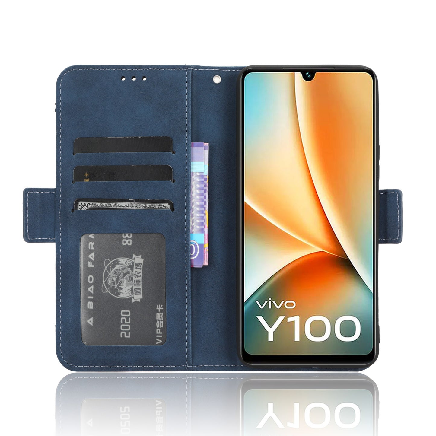 For vivo Y100 5G / T2 5G Multiple Card Slots Drop-proof PU Leather Phone Case Stand Wallet Cover