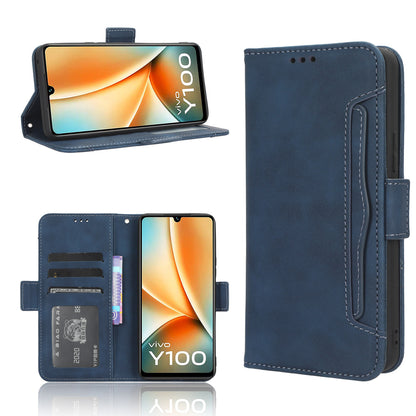 For vivo Y100 5G / T2 5G Multiple Card Slots Drop-proof PU Leather Phone Case Stand Wallet Cover