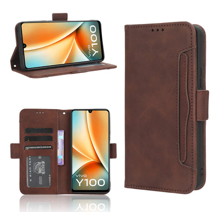 For vivo Y100 5G / T2 5G Multiple Card Slots Drop-proof PU Leather Phone Case Stand Wallet Cover