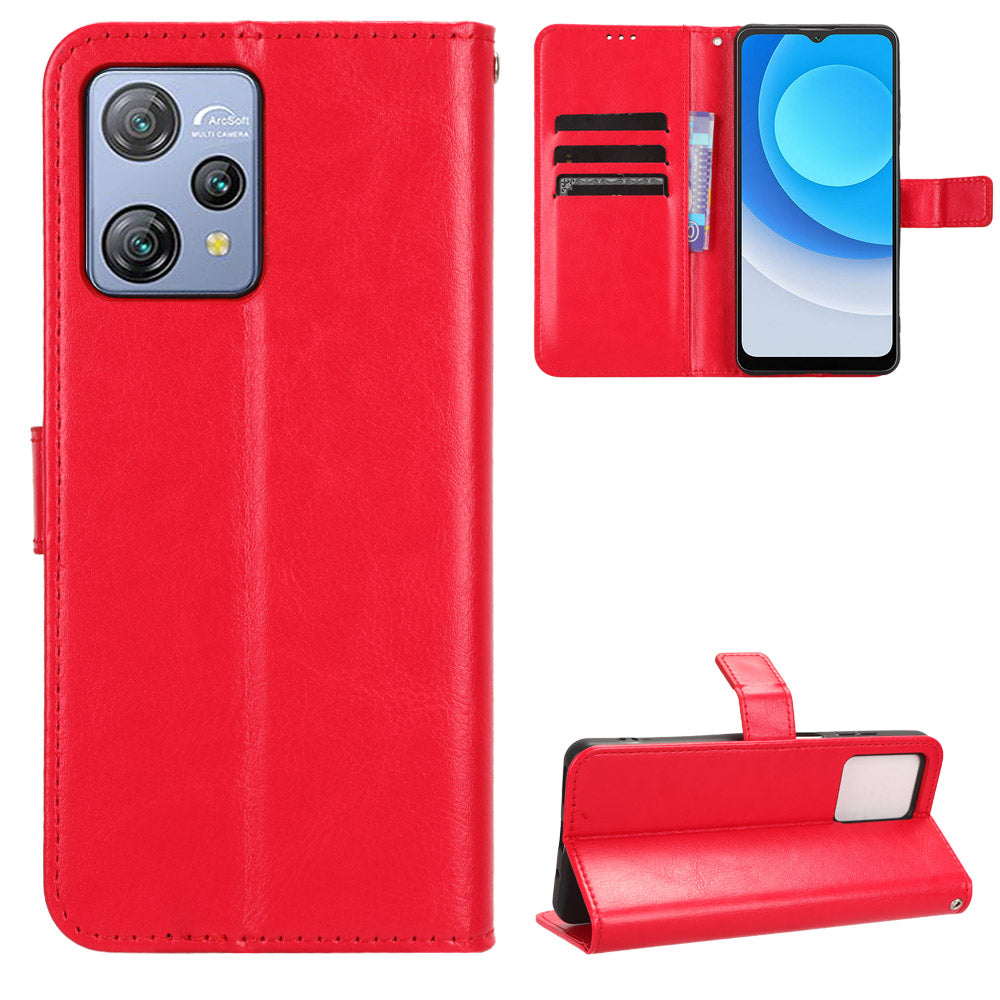 Wallet Case for Blackview A53 / A53 Pro PU Leather Crazy Horse Texture Phone Cover with Stand