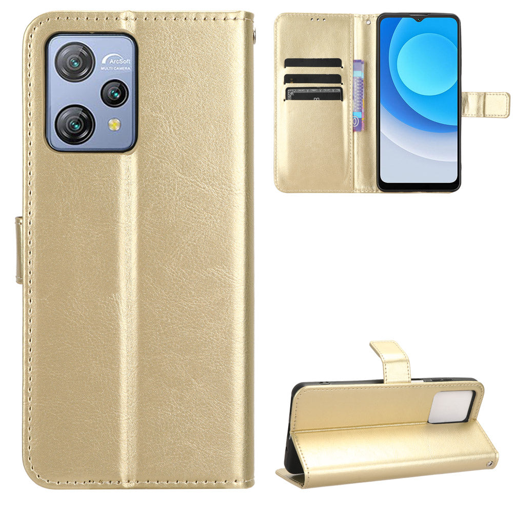 Wallet Case for Blackview A53 / A53 Pro PU Leather Crazy Horse Texture Phone Cover with Stand