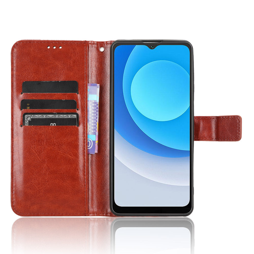 Wallet Case for Blackview A53 / A53 Pro PU Leather Crazy Horse Texture Phone Cover with Stand