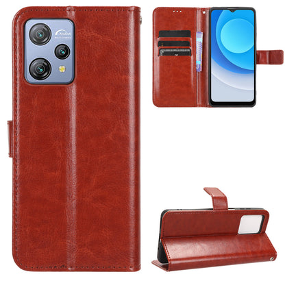 Wallet Case for Blackview A53 / A53 Pro PU Leather Crazy Horse Texture Phone Cover with Stand