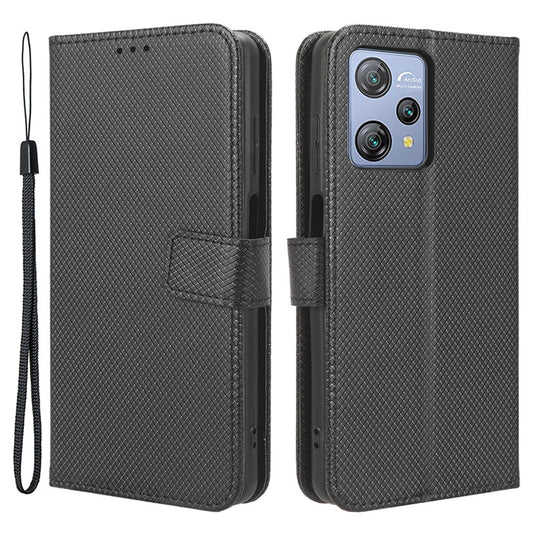 Diamond Texture Shell for Blackview A53 / A53 Pro PU Leather Wallet Case Flip Stand Phone Cover