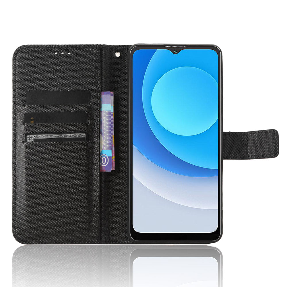 Diamond Texture Shell for Blackview A53 / A53 Pro PU Leather Wallet Case Flip Stand Phone Cover