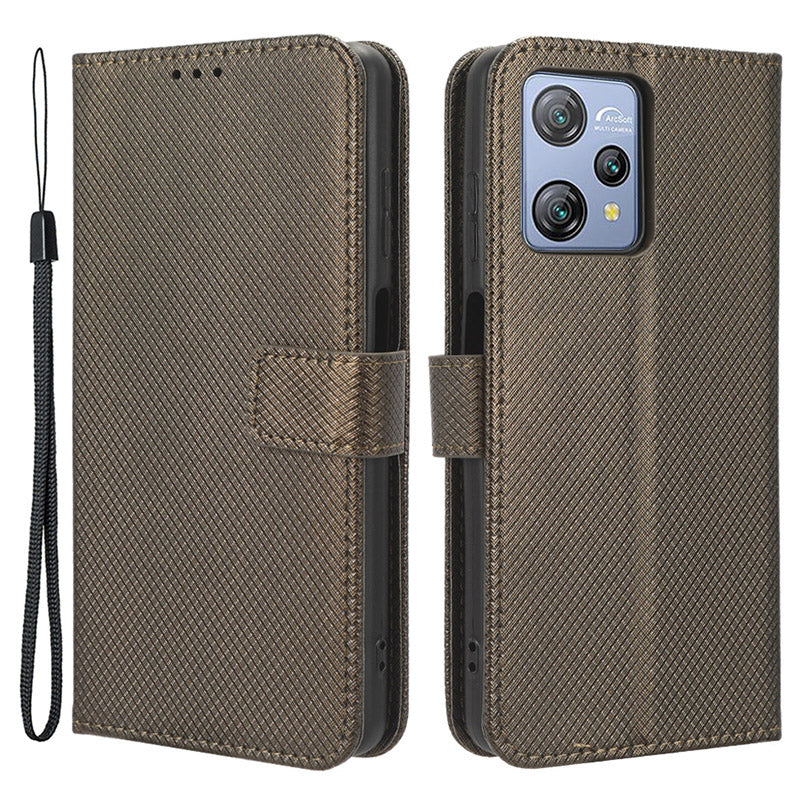 Diamond Texture Shell for Blackview A53 / A53 Pro PU Leather Wallet Case Flip Stand Phone Cover