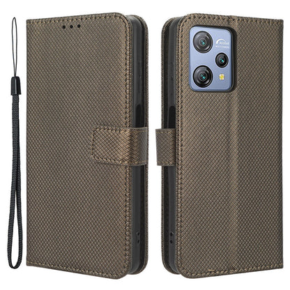 Diamond Texture Shell for Blackview A53 / A53 Pro PU Leather Wallet Case Flip Stand Phone Cover