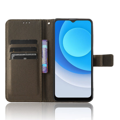 Diamond Texture Shell for Blackview A53 / A53 Pro PU Leather Wallet Case Flip Stand Phone Cover