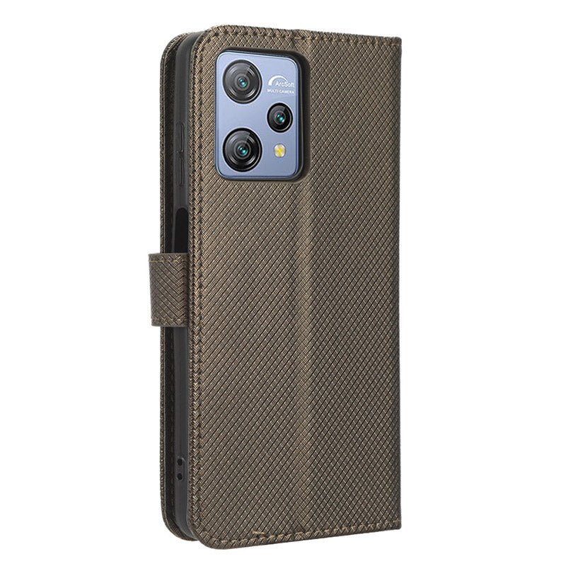 Diamond Texture Shell for Blackview A53 / A53 Pro PU Leather Wallet Case Flip Stand Phone Cover