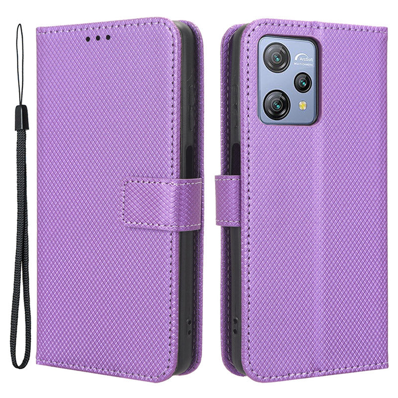 Diamond Texture Shell for Blackview A53 / A53 Pro PU Leather Wallet Case Flip Stand Phone Cover