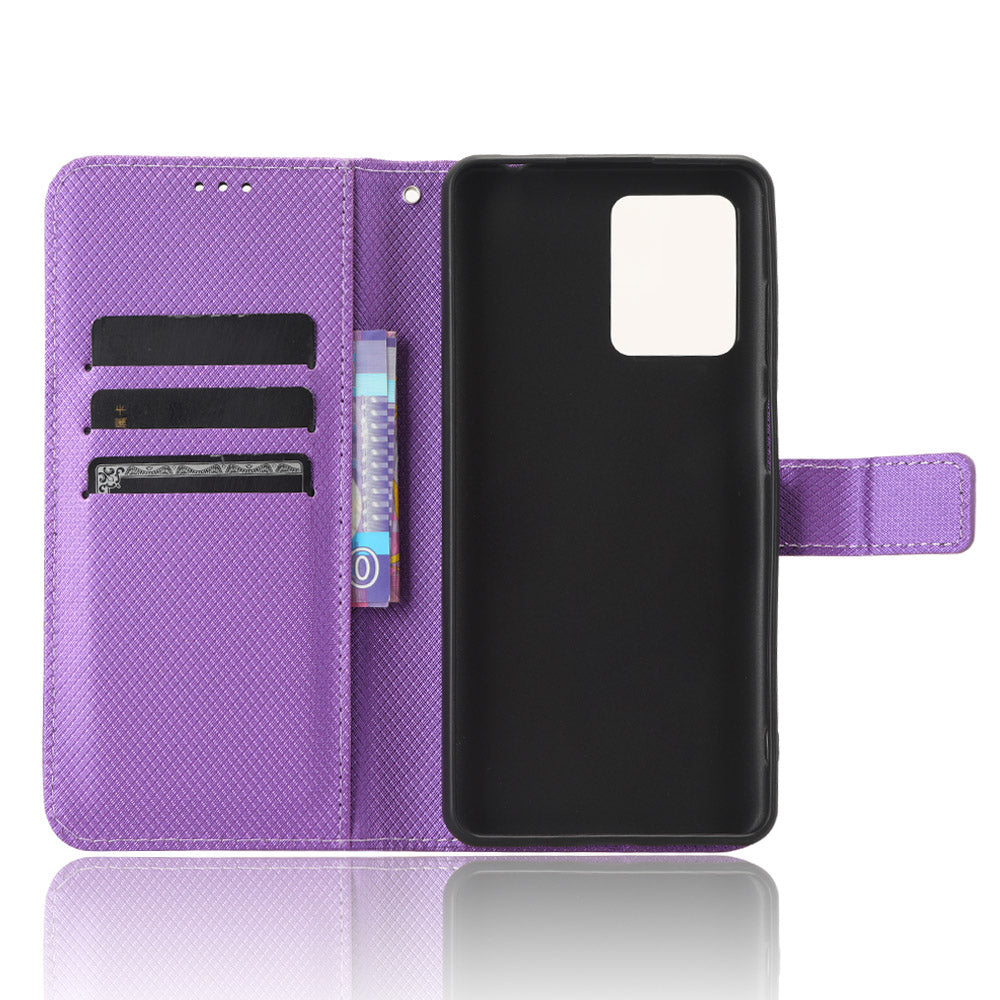 Diamond Texture Shell for Blackview A53 / A53 Pro PU Leather Wallet Case Flip Stand Phone Cover