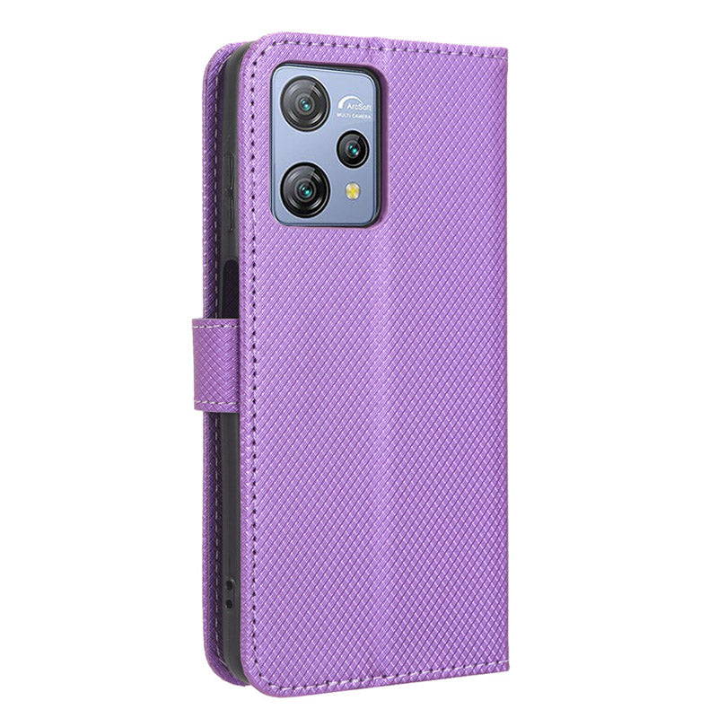 Diamond Texture Shell for Blackview A53 / A53 Pro PU Leather Wallet Case Flip Stand Phone Cover