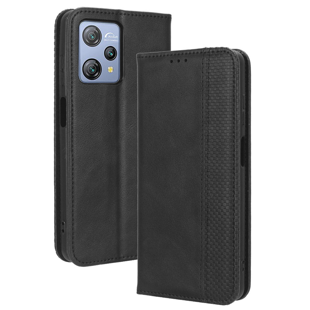 For Blackview A53 / A53 Pro Vintage PU Leather Magnetic Case Stand Wallet Flip Phone Cover