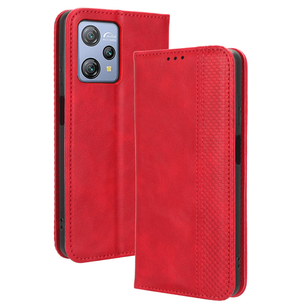 For Blackview A53 / A53 Pro Vintage PU Leather Magnetic Case Stand Wallet Flip Phone Cover