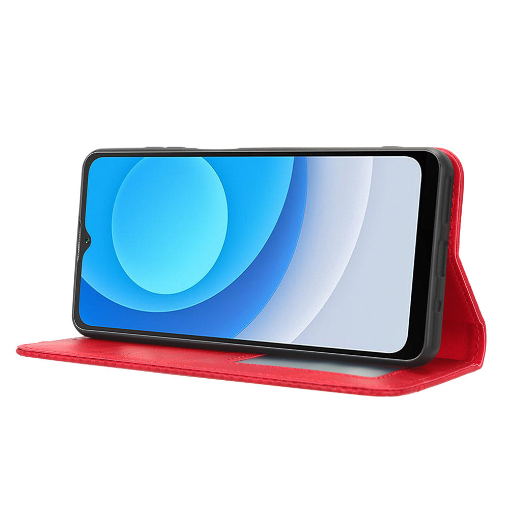 For Blackview A53 / A53 Pro Vintage PU Leather Magnetic Case Stand Wallet Flip Phone Cover